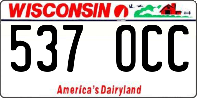 WI license plate 537OCC