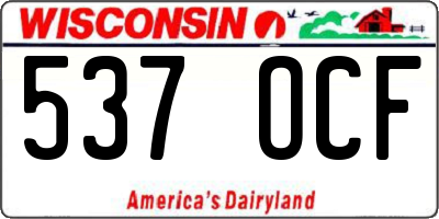 WI license plate 537OCF