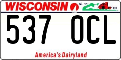 WI license plate 537OCL