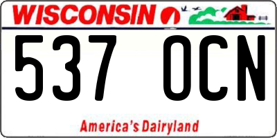 WI license plate 537OCN
