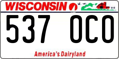 WI license plate 537OCO