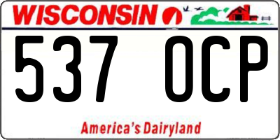 WI license plate 537OCP