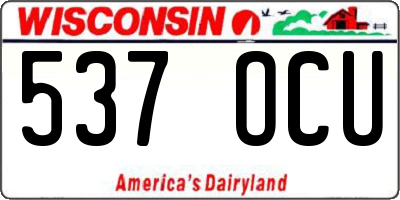 WI license plate 537OCU
