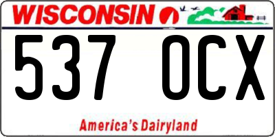 WI license plate 537OCX