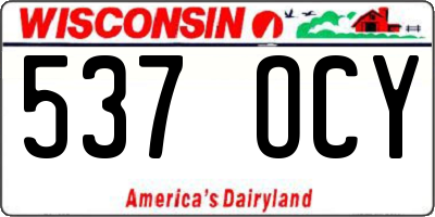 WI license plate 537OCY