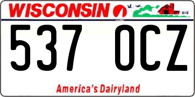 WI license plate 537OCZ
