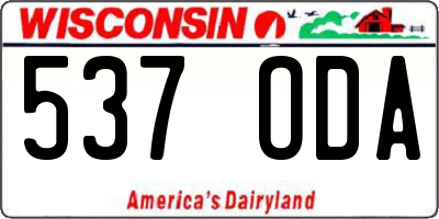 WI license plate 537ODA