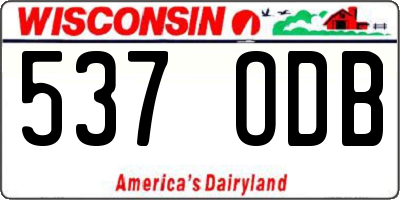 WI license plate 537ODB