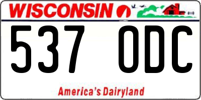 WI license plate 537ODC