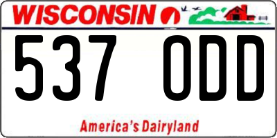 WI license plate 537ODD