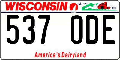 WI license plate 537ODE