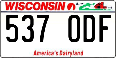 WI license plate 537ODF