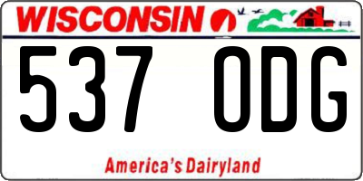 WI license plate 537ODG