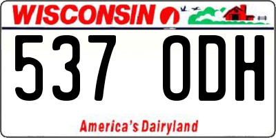 WI license plate 537ODH