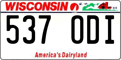 WI license plate 537ODI