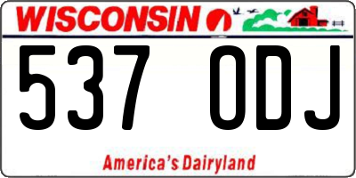 WI license plate 537ODJ