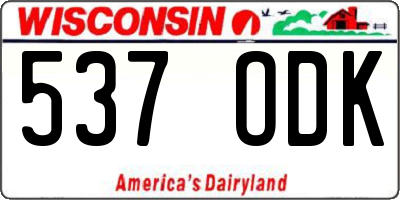 WI license plate 537ODK