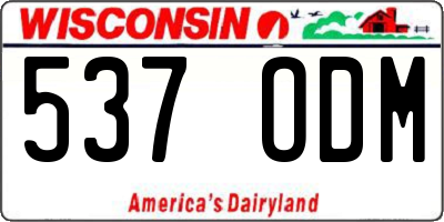 WI license plate 537ODM