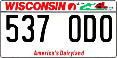 WI license plate 537ODO