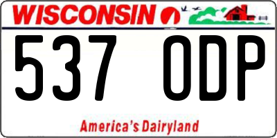 WI license plate 537ODP