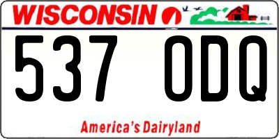 WI license plate 537ODQ