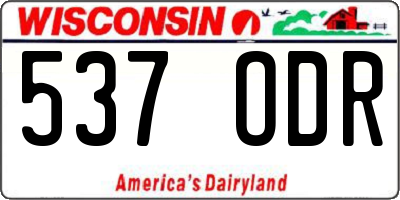 WI license plate 537ODR