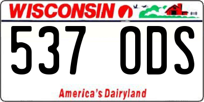 WI license plate 537ODS