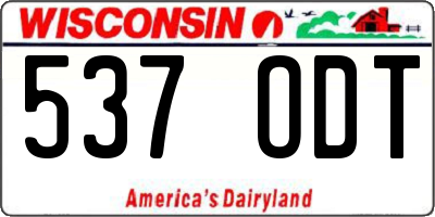 WI license plate 537ODT