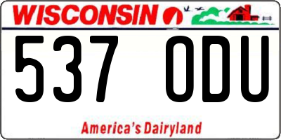 WI license plate 537ODU