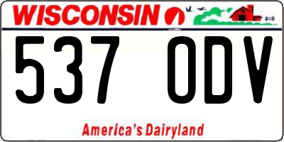 WI license plate 537ODV