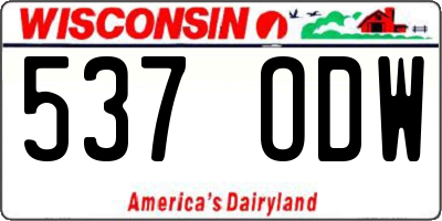 WI license plate 537ODW