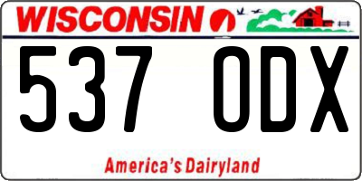 WI license plate 537ODX