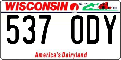 WI license plate 537ODY
