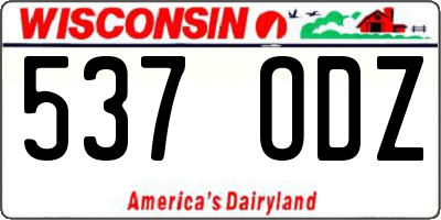 WI license plate 537ODZ