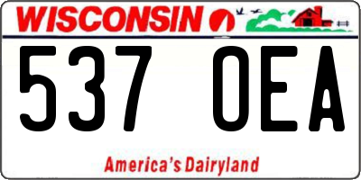 WI license plate 537OEA