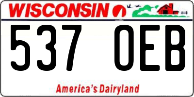 WI license plate 537OEB