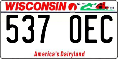 WI license plate 537OEC