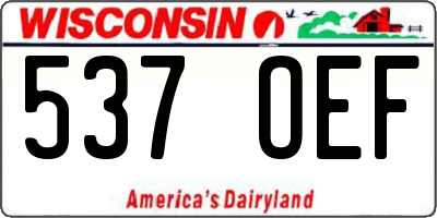 WI license plate 537OEF