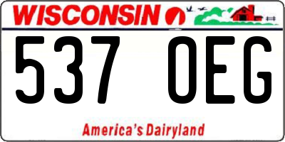 WI license plate 537OEG
