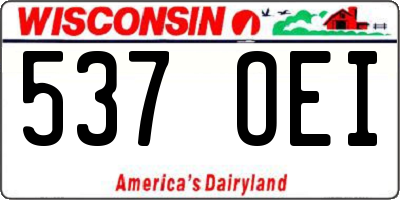 WI license plate 537OEI