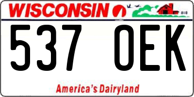 WI license plate 537OEK