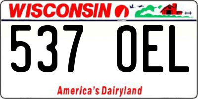 WI license plate 537OEL