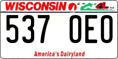 WI license plate 537OEO