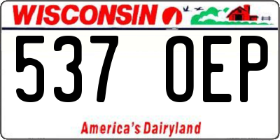 WI license plate 537OEP