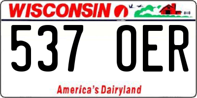 WI license plate 537OER