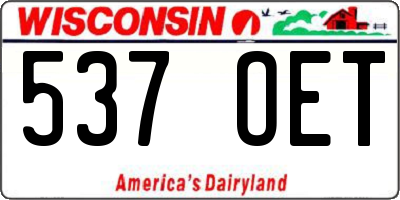 WI license plate 537OET