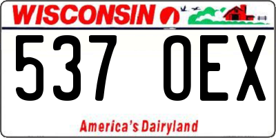 WI license plate 537OEX