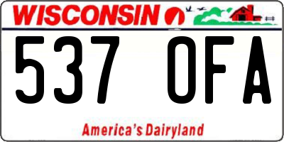WI license plate 537OFA