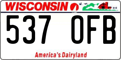 WI license plate 537OFB