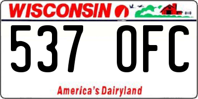 WI license plate 537OFC